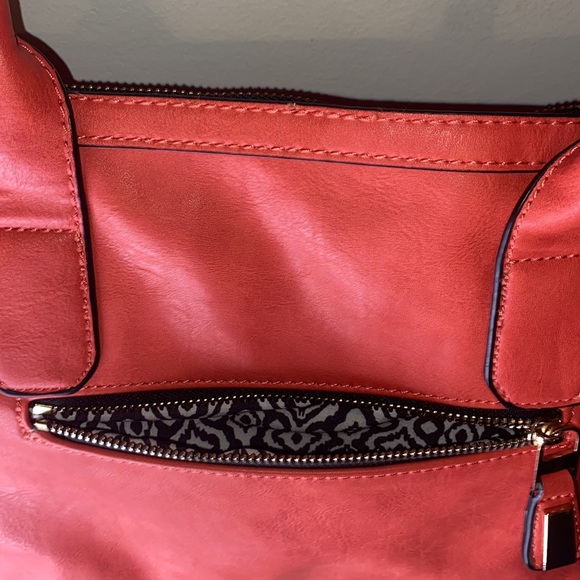 Urban Expressions Red/Orange Large Vegan Satchel Crossbody/Hand/Shoulder Bag - Picture 8 of 16